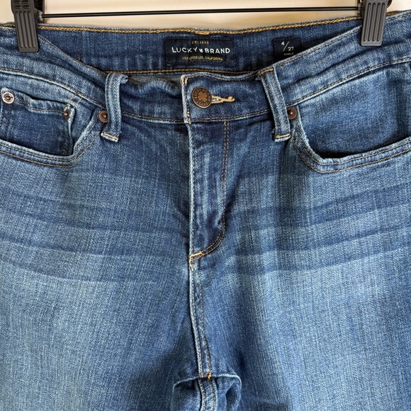 Lucky Brand Women's Easy Rider Dark Wash Basic Denim Blue Jeans Ankle Size 4 27 - Picture 2 of 6